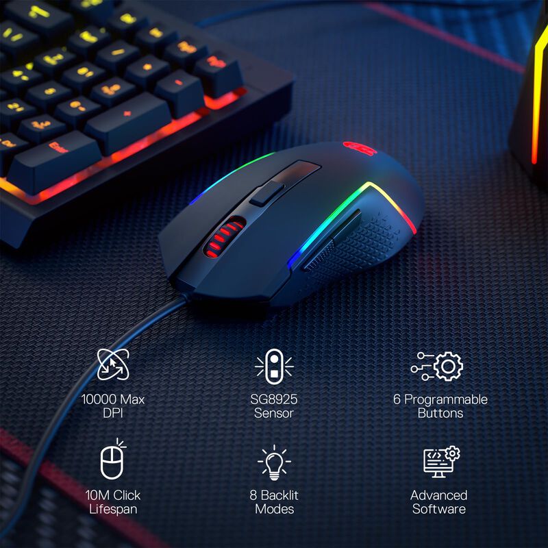 Rat&oacute;n Para Juegos Redragon M616 Rgb 10000 Dpi C... image number null