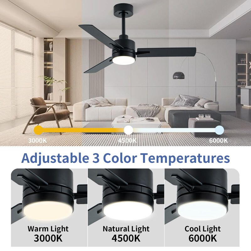 Ventilador De Techo Lanmel 107 cm Negro Con Con... image number null
