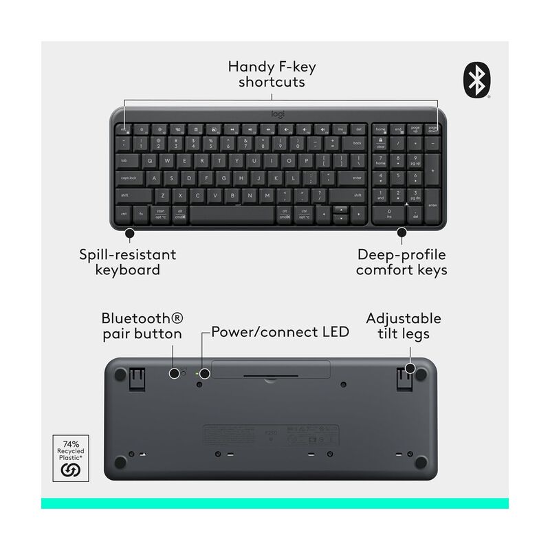Kit Teclado Y Rat&oacute;n Inal&aacute;mbricos Logitech Mk250... image number null
