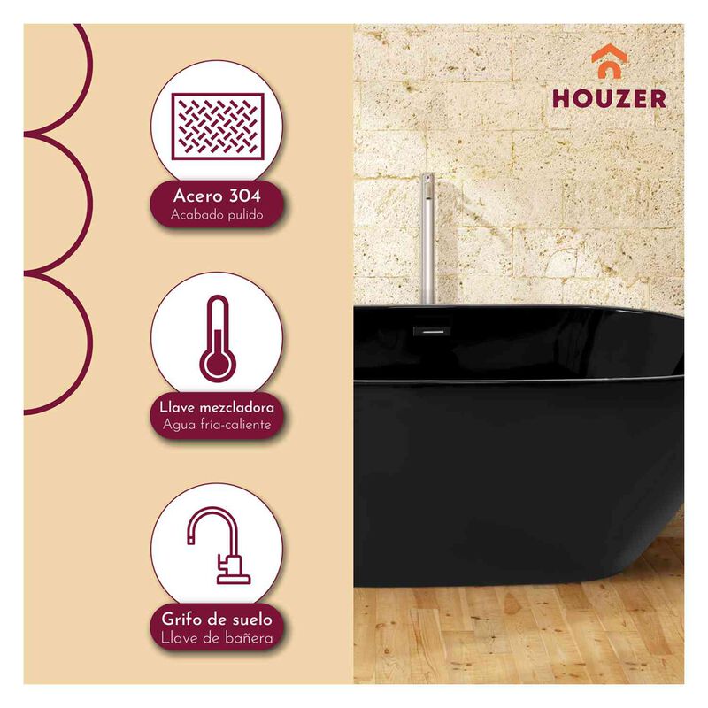 Tina Baño Bañera Negra Fibra Vidrio Lujo Minima... image number null