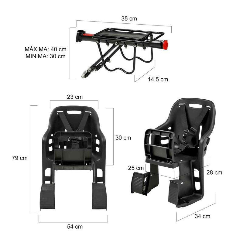 Asiento Trasero Bicicleta Universal Ajustable N... image number null
