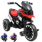 Moto Montable El&eacute;ctrica para Ni&ntilde;os Triciclo H&iacute;brido con Luces y Sonido Recargable 6v Soporta hasta 30 kg - Rojo