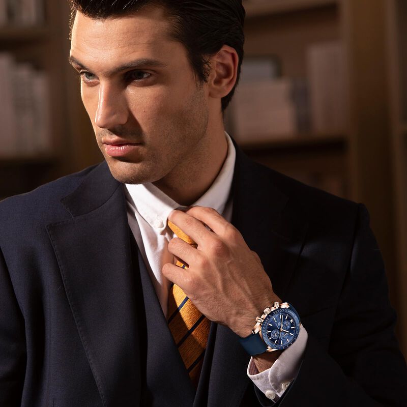 Reloj Benyar Chronograph, Correa De Piel De Cua... image number null