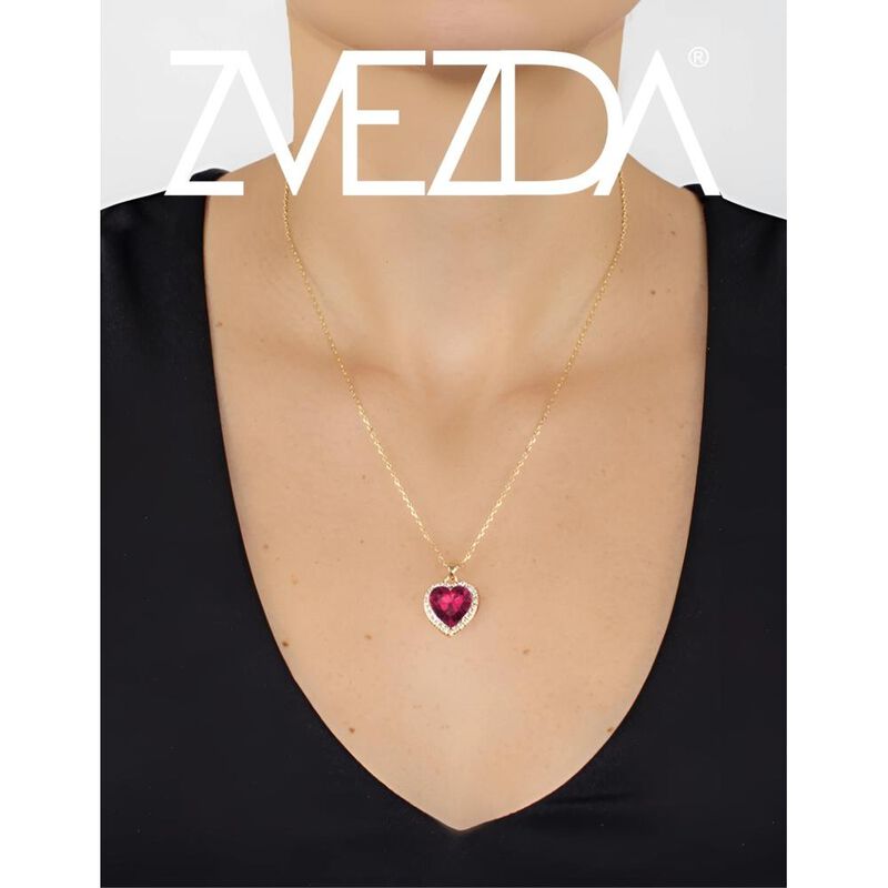 Collar de Mujer Chapa de oro 18K Coraz&oacute;n Zvezda image number null