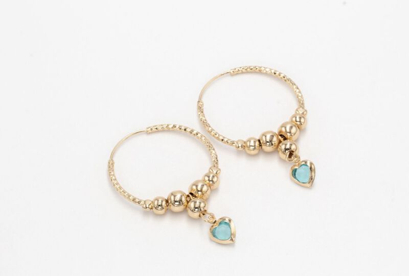 Arracadas grandes de 3cm con coraz&oacute;n colgante image number null