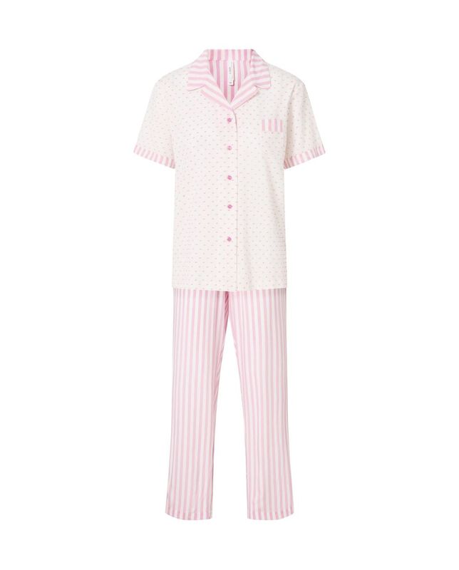 Pijama de Plumeti y Rayas Fucsia image number null