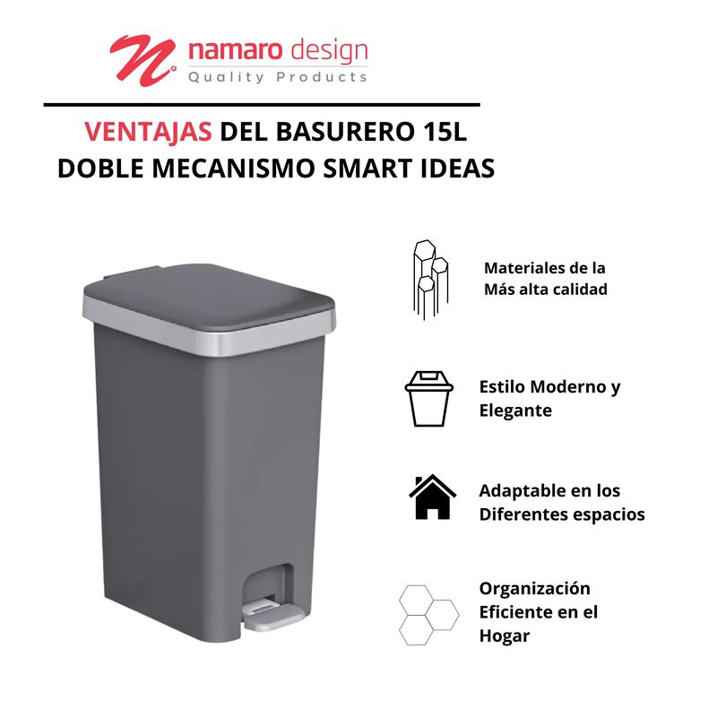 Basurero 15l Doble Mecanismo Smart Ideas Pedal ... image number null
