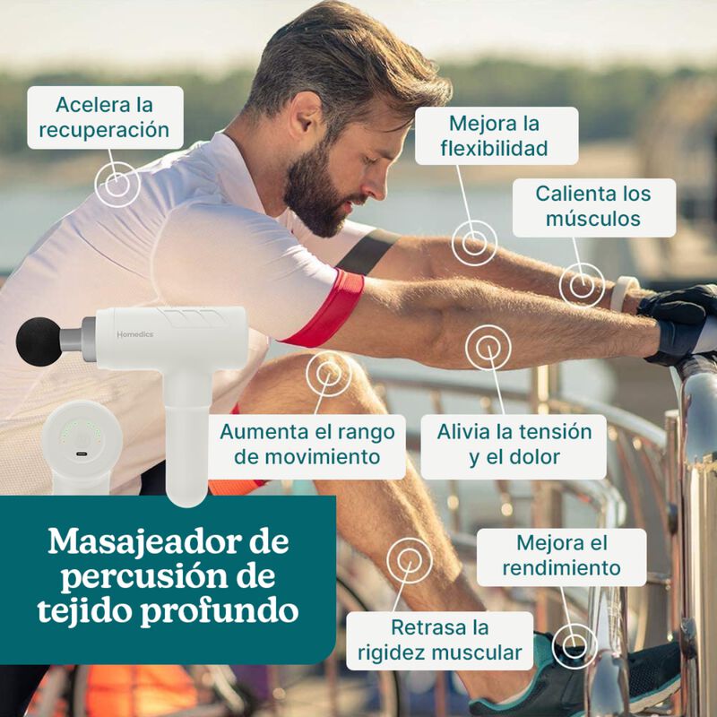 Pistola De Masaje Homedics Inal&aacute;mbrica Y Recarg... image number null