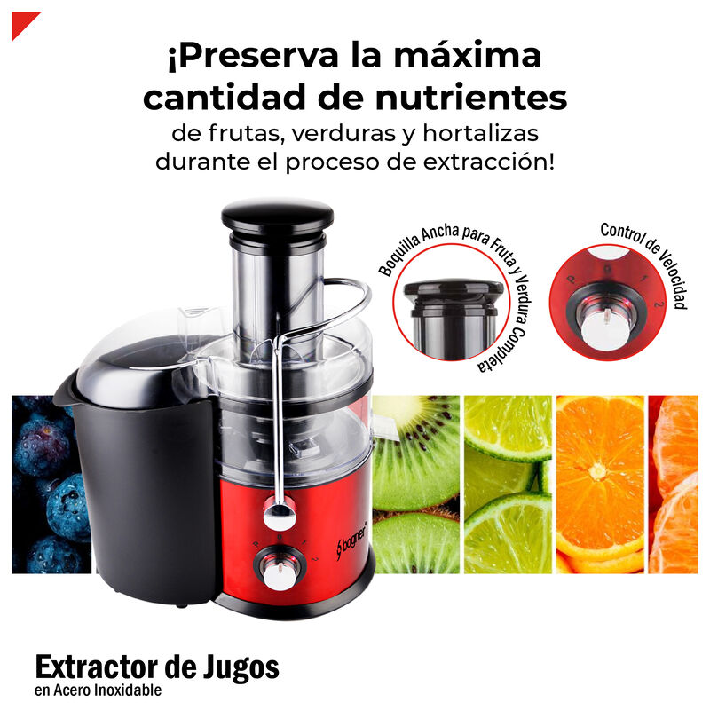 Extractor De Jugos Centrífugo Rojo Acero Inox 8... image number null
