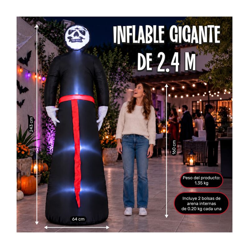 Inflable Halloween Esqueleto Gigante 243 Cm Cal... image number null