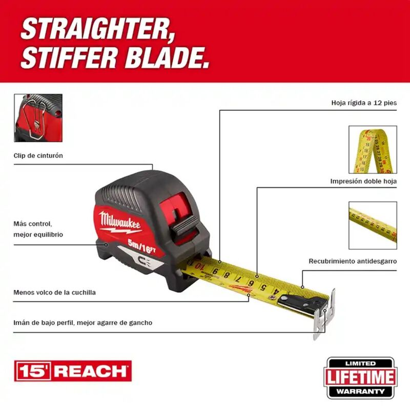 Flex&oacute;metro Magn&eacute;tico Milwaukee 48-22-1017M 5m image number null