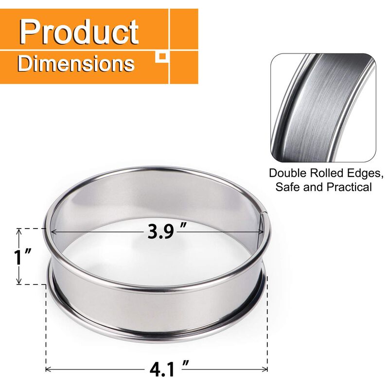 Anillos para Muffins Fangsun 10 cm, Pack de 5 -... image number null
