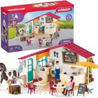 Set De Juego Schleich Horse Club Cafeter&iacute;a Del Jinete Con 1 Caballo, 97 Piezas