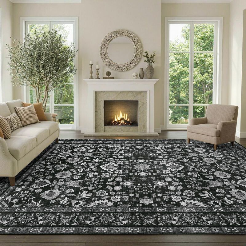 Alfombra Lòutiroot Home 274 &times; 183 cm Negra Lav... image number null