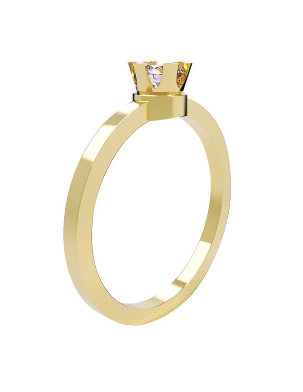 Anillo de Compromiso en Oro de 10K con Circonia... image number null