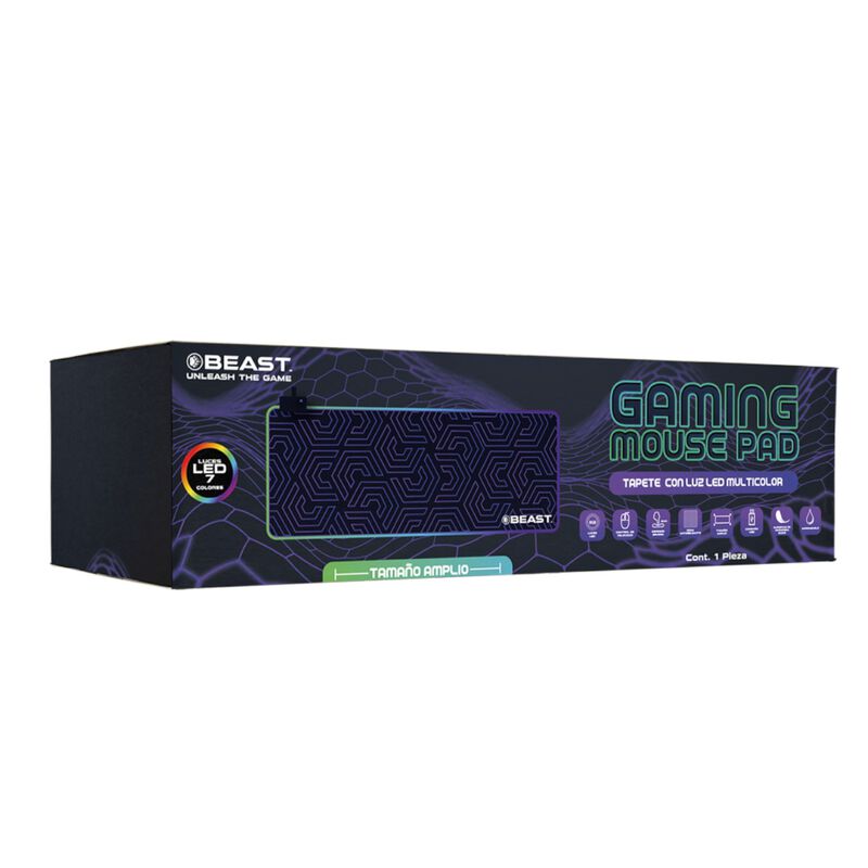 Mouse Pad Gamer Beast Bmp-led, Xl, Luz Led, Dis... image number null