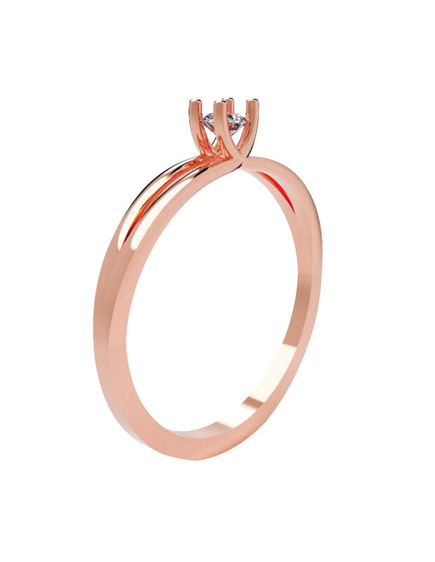 Anillo de Compromiso en Oro Rosa 14K con Circon... image number null