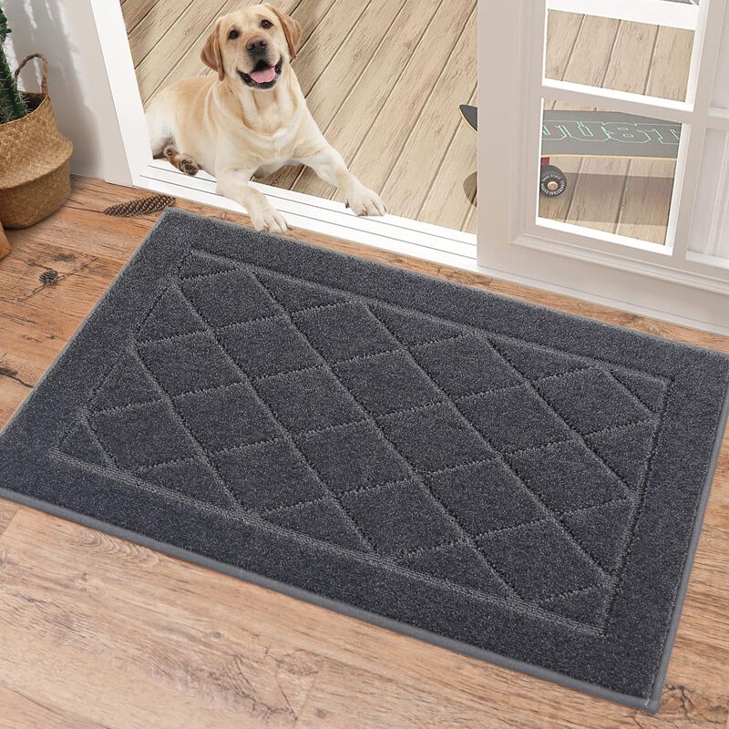 Felpudo Beqhause 51 &times; 81 cm Gris Oscuro Antides... image number null