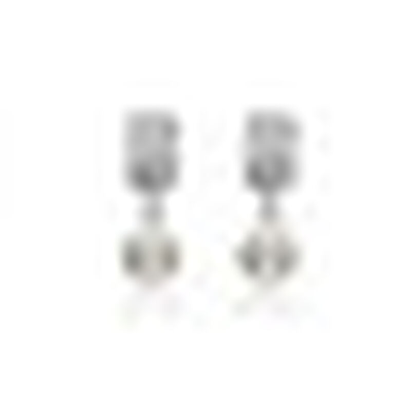 Aretes en Baño de Oro Blanco de 18K con Cristal... image number null
