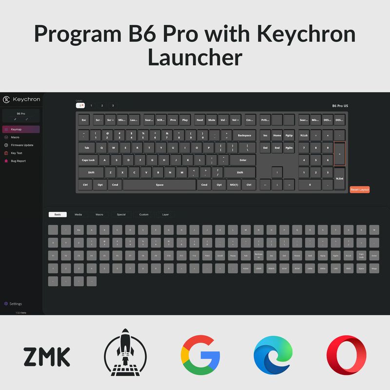 Teclado Inal&aacute;mbrico Keychron B6 Pro De Tama&ntilde;o C... image number null