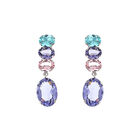 Aretes De Plata 925 Con Zirconias De Colores