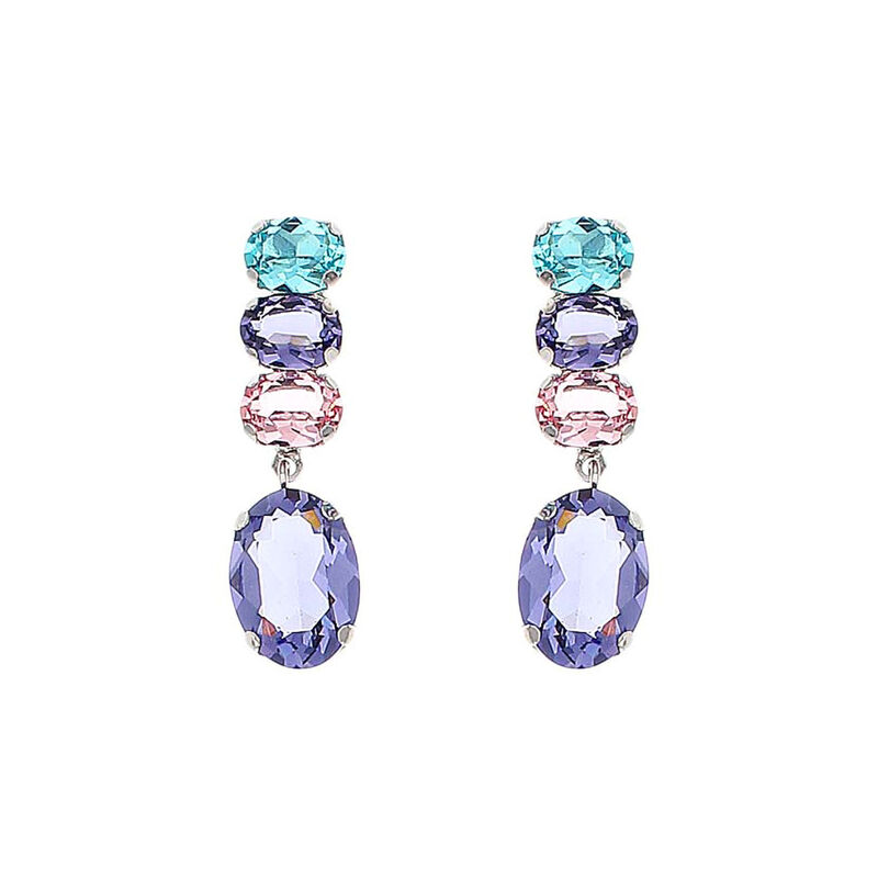 Aretes De Plata 925 Con Zirconias De Colores image number null