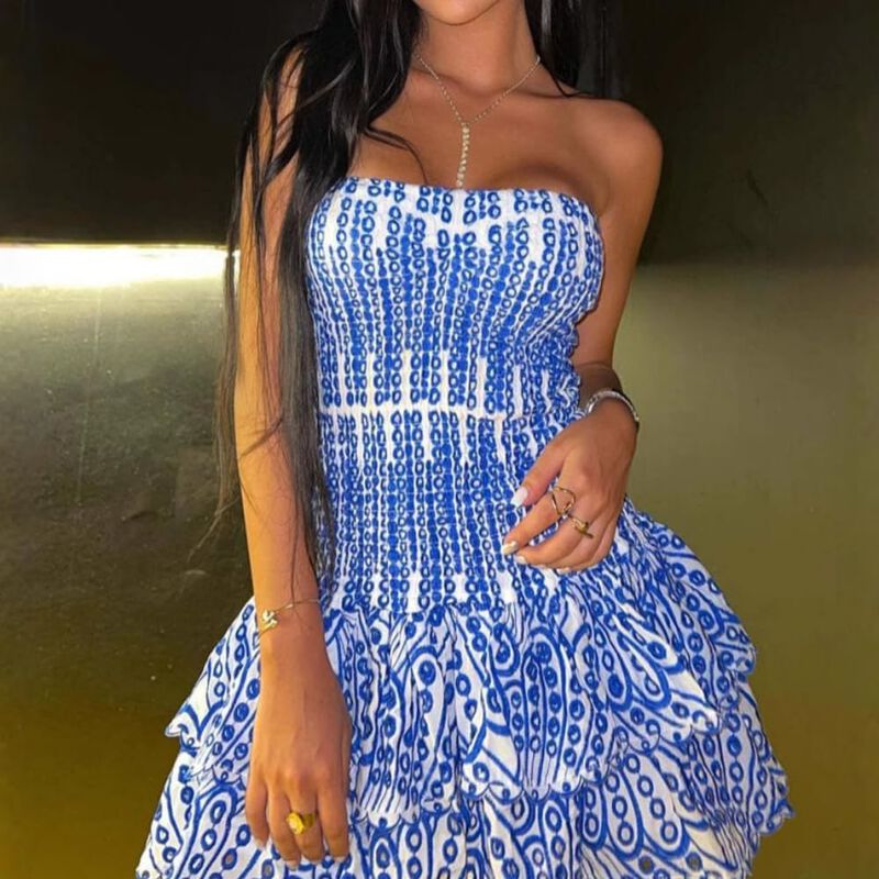 Vestido Richtrue Y2K Sin Tirantes Rosa - Talla ... image number null