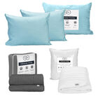 Protector de Colch&oacute;n Impermeable King Size Trinity + 1 juego de S&aacute;banas Trinity Gris Oxford + 2 Almohadas Trinity