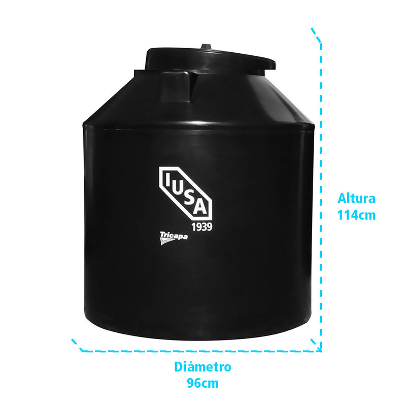 Tinaco 600 L Negro Tricapa image number null