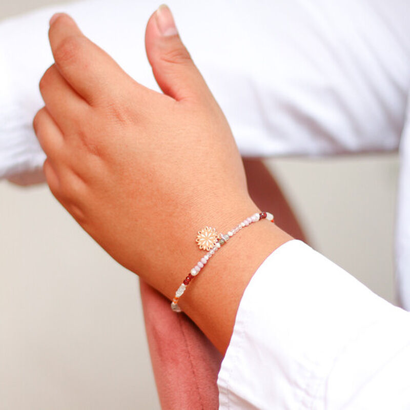 Pulsera Gerbera de Plata .925 con Piedras Natur... image number null