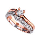 Anillo de Compromiso en Oro Rosa 10K con Circonia -  Talla:6.5/ FJ720-10R-CZ-65