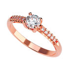 Anillo de Compromiso de 14K con Diamante de Laboratorio 0.50 CT F VS1 Talla 4.5 ORO ROSA 14K - / M432-50-14R-LG-45
