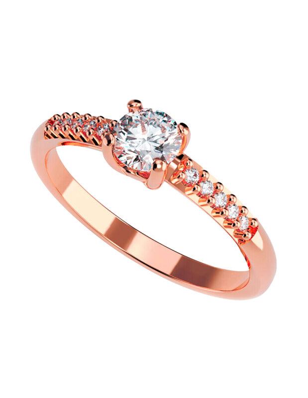 Anillo de Compromiso de 14K con Diamante de Lab... image number null