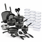 Kit Bater&iacute;atramontina 18 Pz Negro + Contenedores De Pl&aacute;stico Herm&eacute;ticos 16 Pzas