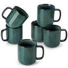 Tazas De Caf&eacute; Vancasso 454 ml, Juego De 6, Color Verde, Aptas Para Lavavajillas Y Microondas