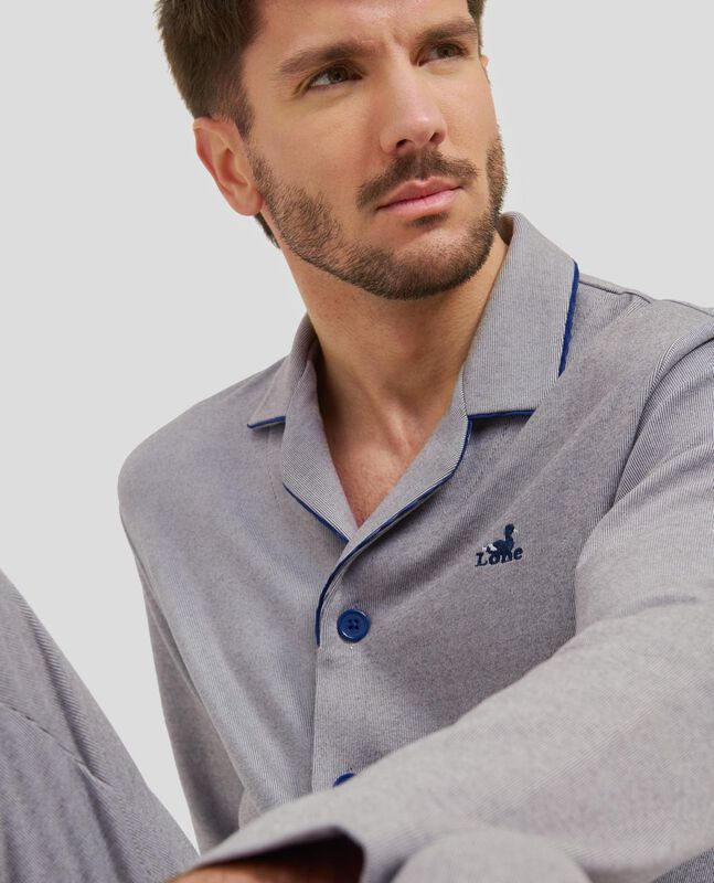 Pijama Abierto para Hombre Gris image number null