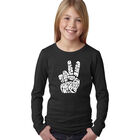 Camiseta De Manga Larga Word Art Para Ni&ntilde;a - Peace Out - Negro