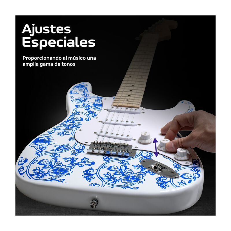 Guitarra El&eacute;ctrica Accesorios Blanco + Amplific... image number null