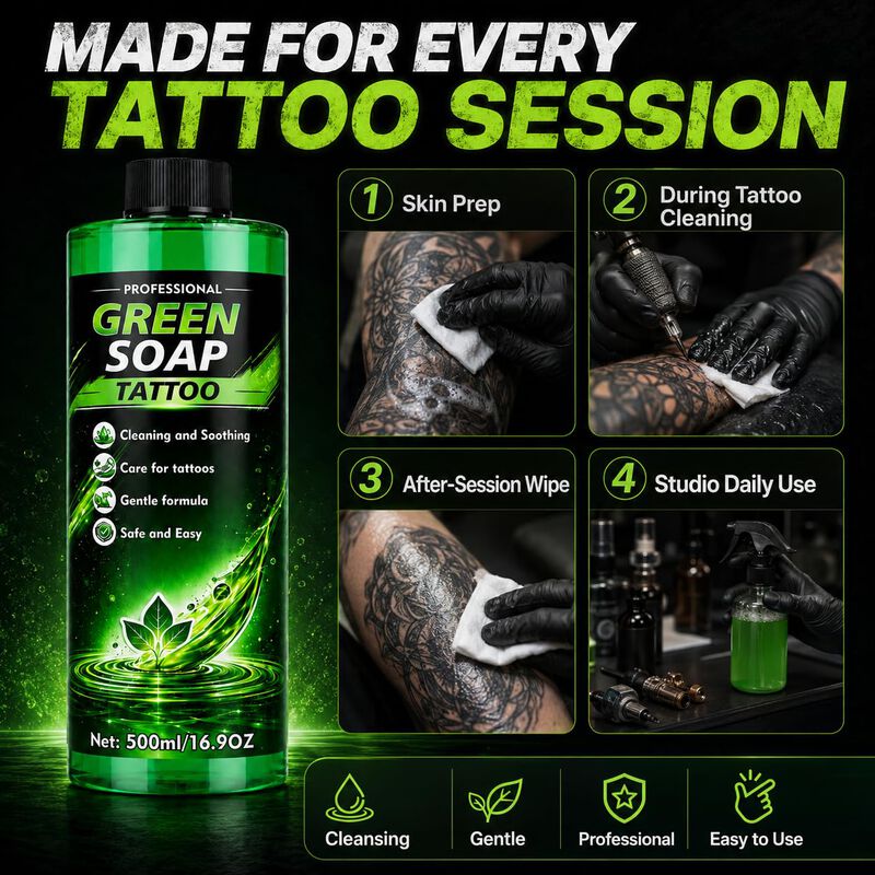 Jab&oacute;n Verde Para Tatuajes Mosconly 500 ml Conce... image number null