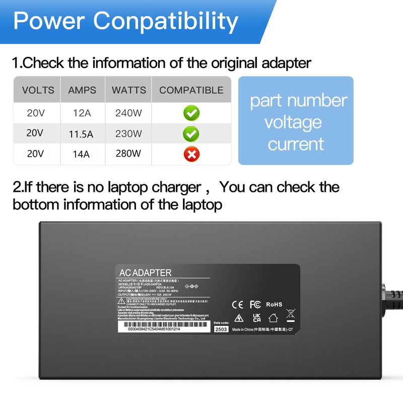 Cargador Lkxbbo 240w 20v Para Port&aacute;tiles Msi 11... image number null