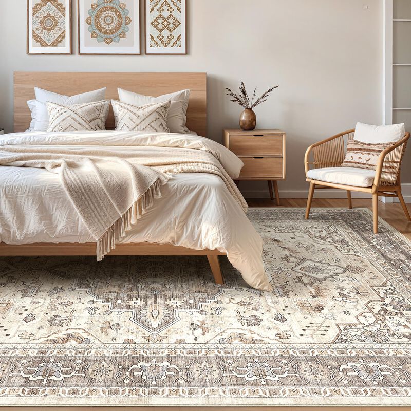 Alfombra Loongrug 152 cm Beige Marr&oacute;n Vintage B... image number null