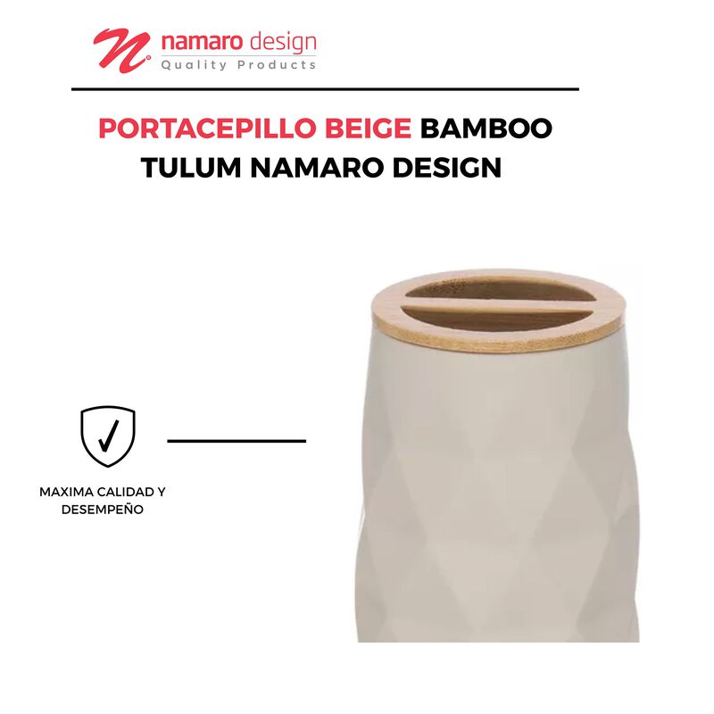 Portacepillo Beige bamboo Tulum Namaro Design image number null