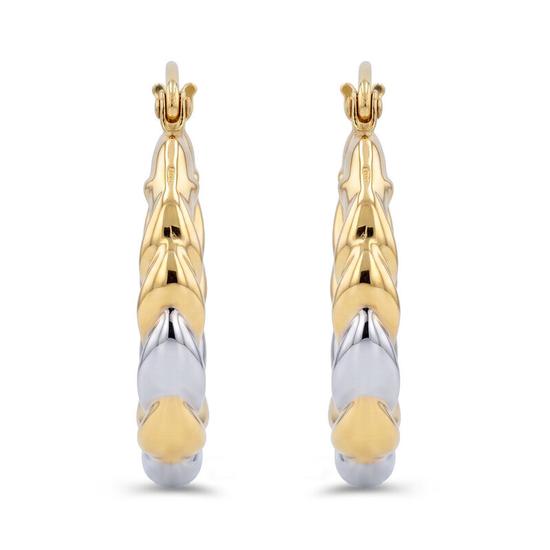 Arracadas De Oro Amarillo Y Blanco 14k (21.5 Mm... image number null