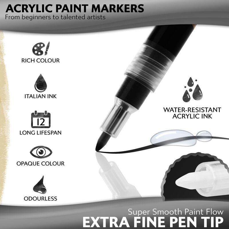 Set De 8 Marcadores De Pintura Met&aacute;licos Stylo image number null