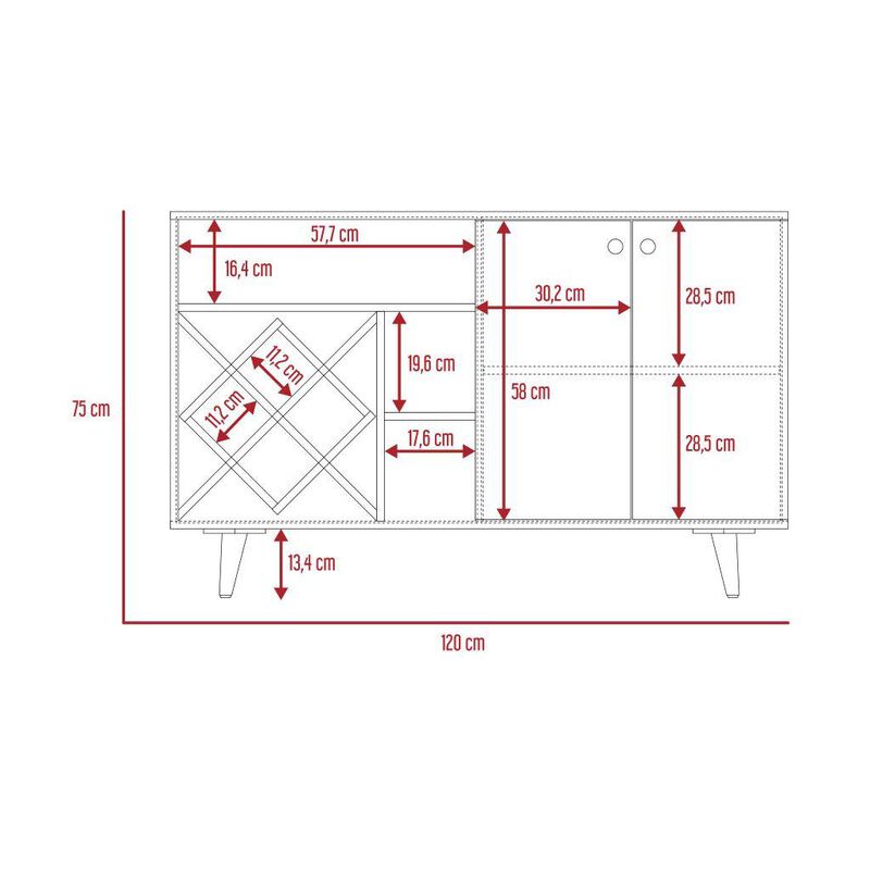 Bar Nantes  Macadamia Y Blanco Virtual Muebles image number null