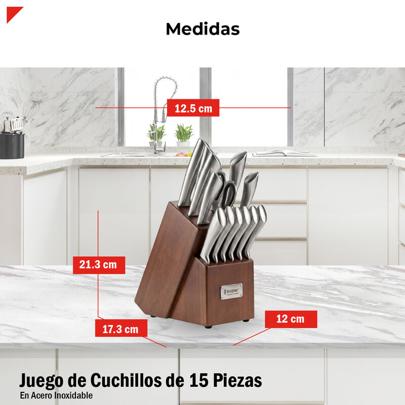 Set De Cuchillos Bogner 15 Piezas Con Bloque De... image number null