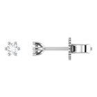 Broqueles Flechitas De Oro Blanco 14k Con 15pts De Diamante