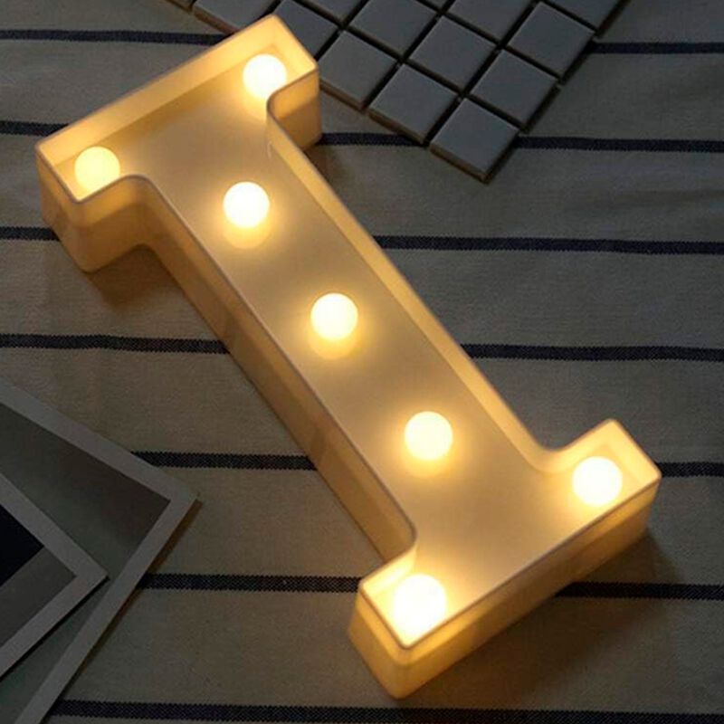 Letra Decorativa Iluminada de LED Letra I Blanc... image number null
