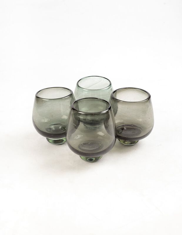 Vasos Set de 4 Vasos de Vidrio Soplado Humo Mar... image number null
