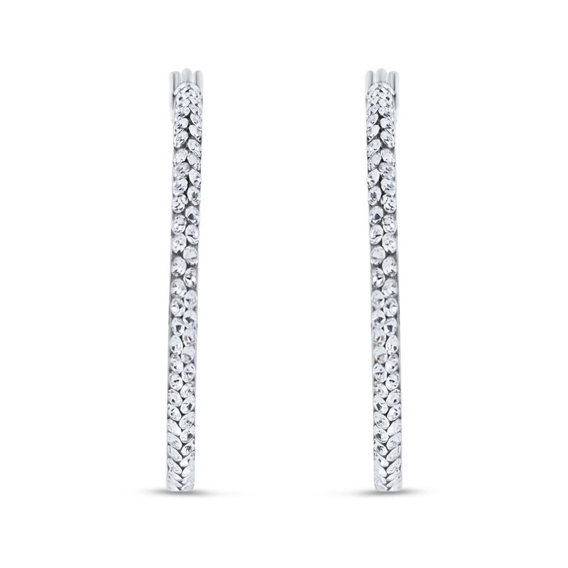 Arracadas De Oro Blanco 14K Con Zirconias 29Mm ... image number null